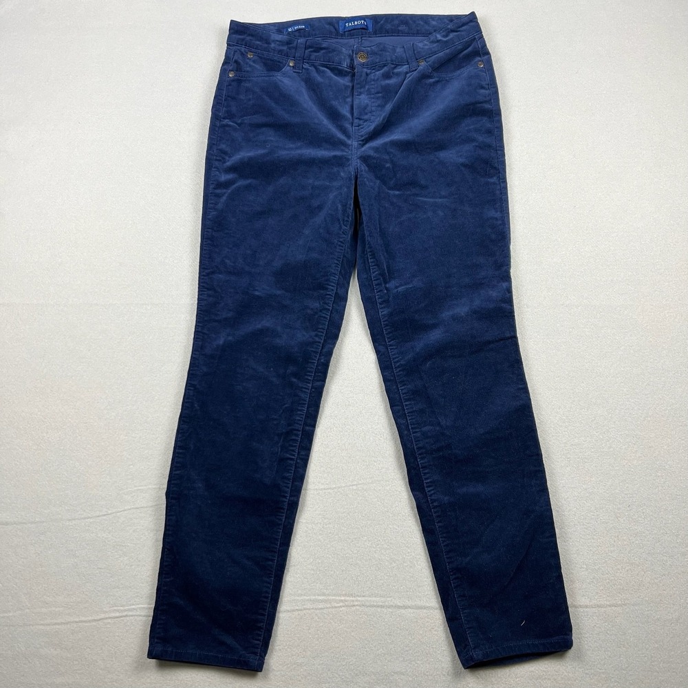 Talbots Women's Size 10 Navy‎ Blue Corduroy Stretch Pants Slim Ankle